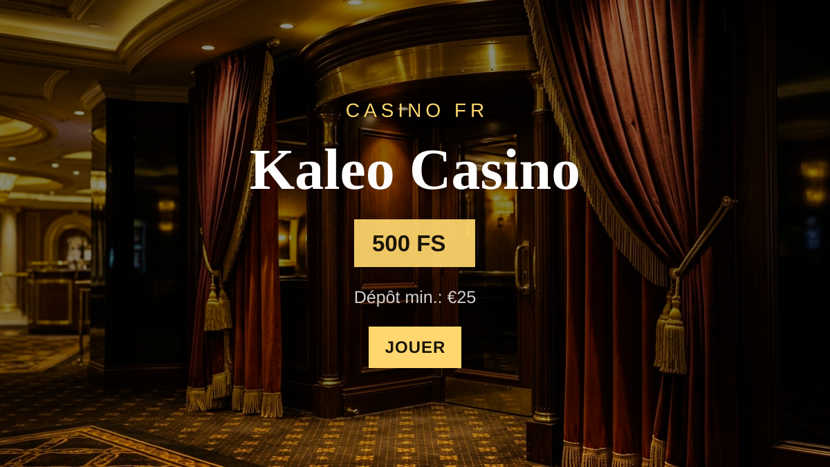 Kaleo Casino — bonus de bienvenue 125% sur le premier dépôt jusqu'à €750 + 500 FS, paiements: Visa, Mastercard, PayPal, Paysafecard, Bitcoin